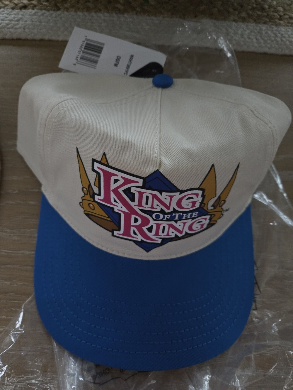 WWE King Of The Ring VTG Hat Blue Cream Adjustable Cap New